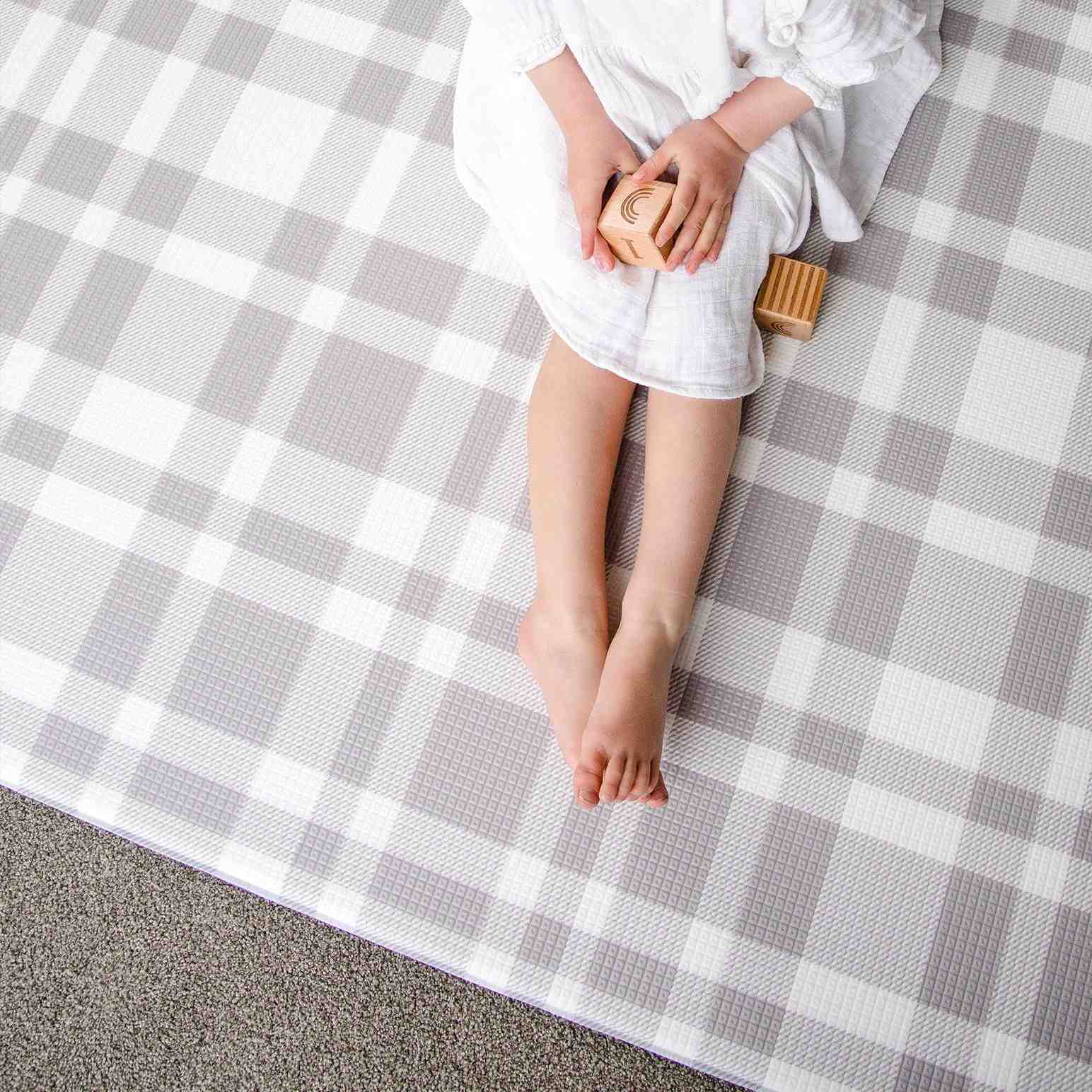 Little Finch Homepark Check Floor Mat - Large